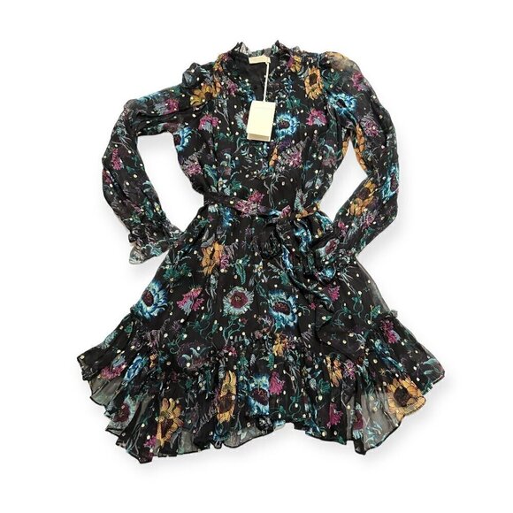 Ulla Johnson Anais Dress in Black Iris,   Size 0, ‎ Silk  New with tags - Picture 7 of 16